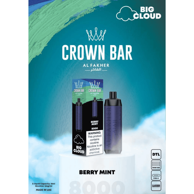 AL FAKHER 8000 PUFFS CROWN BAR BIG CLOUD