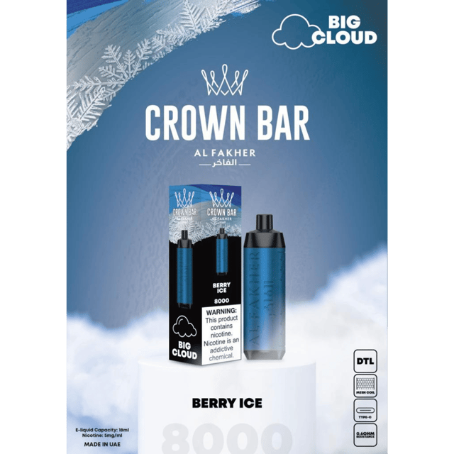 AL FAKHER 8000 PUFFS CROWN BAR BIG CLOUD